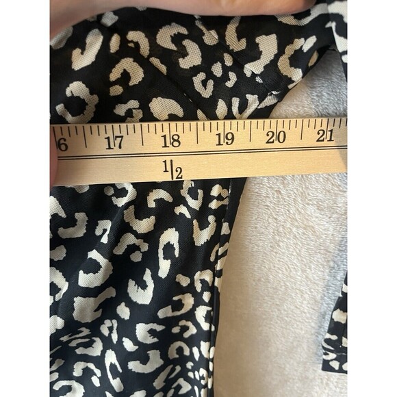 CAbi Top Women's XL Mesh Black Leopard Animal Print Double Lined Blouse - Picture 5 of 6